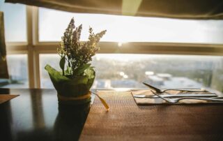 Sunset Through Window at a Table Setting