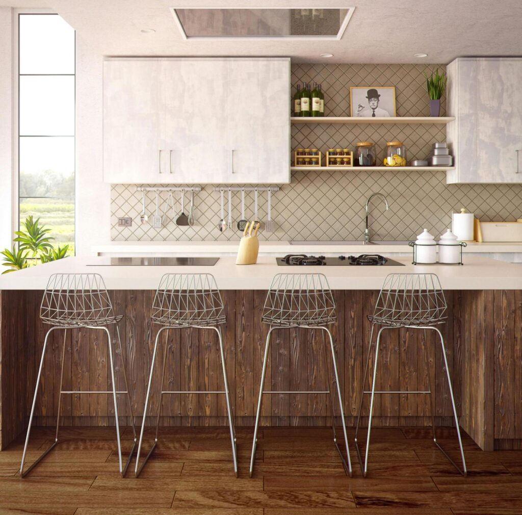 Modern Kitchen with Barstools