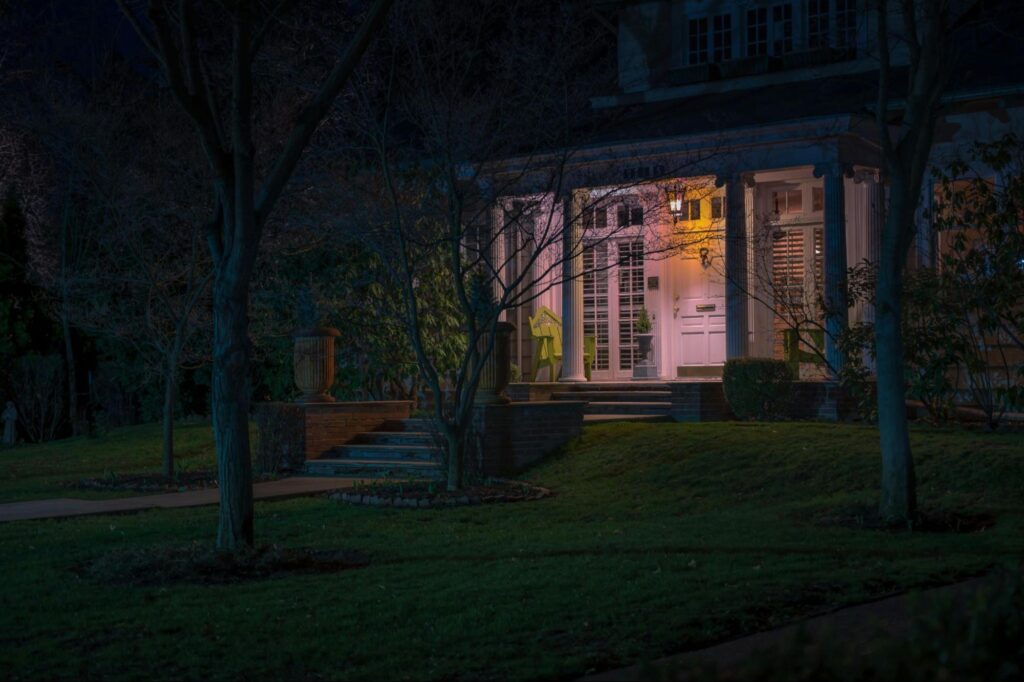 Exterior of Front Door at Night