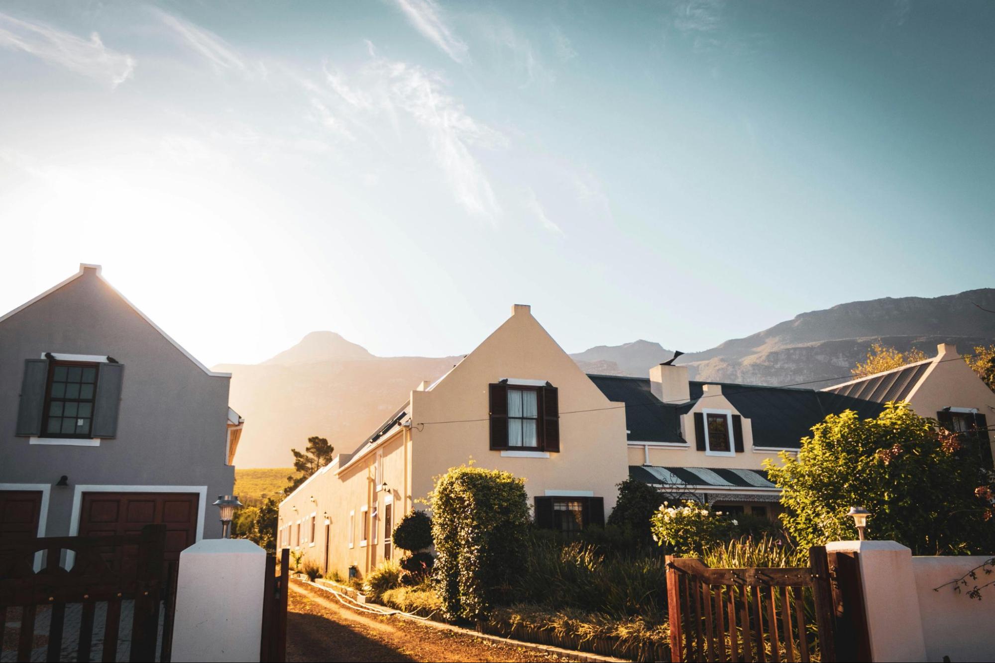 Exterior of a Neighborhood with Sunlight Shining